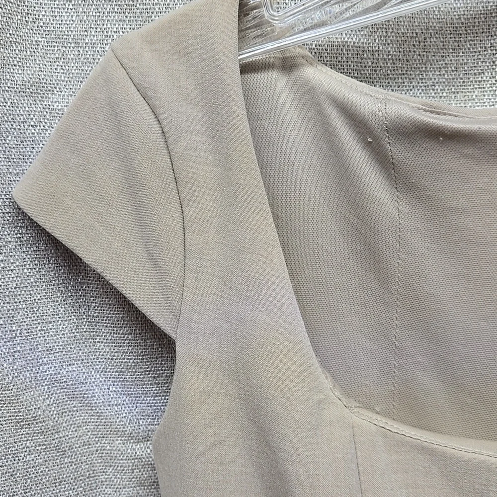Zara, Mini Dress, Fitted, Cream, Taupe, XS, Fully Lined, Stretch, Polyester - Picture 6 of 16